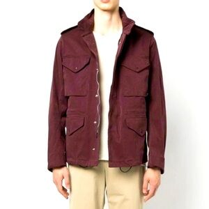 COLUMBIA FOUR-POCKET COTTON FIELD JACKET IN BURGUNDY